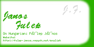 janos fulep business card